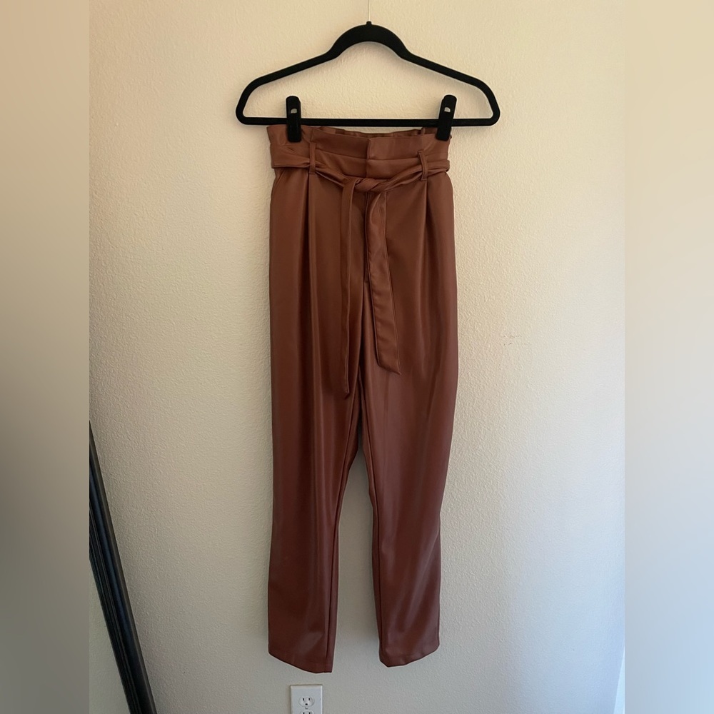 BB DAKOTA Vegan Leather Paper Bag Pants